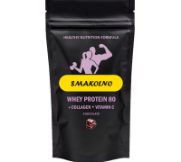 Протеин Smakolno Whey Pro 80 +Коллаген +Витамин С Шоколад 0.9кг